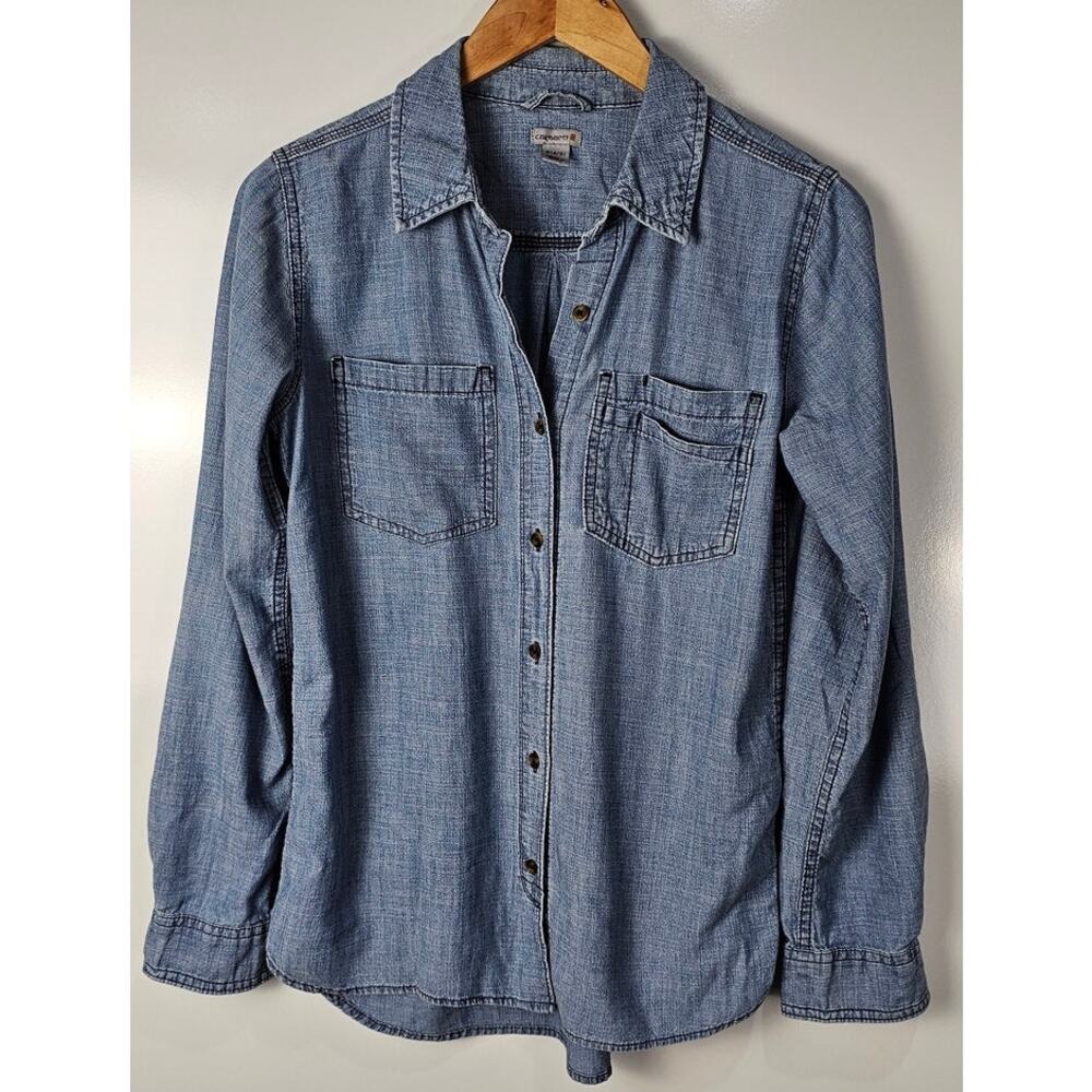 Cathart women's shirt size S blue cotton long sleeve button down